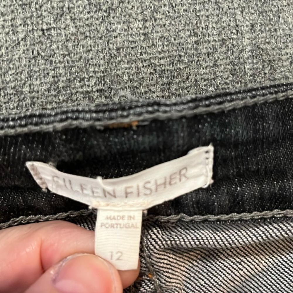 Eileen Fisher distressed black jeans